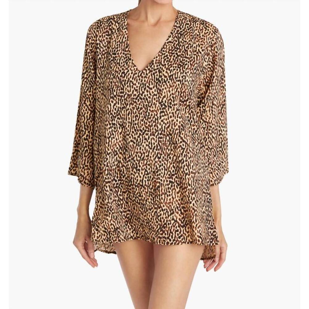 NEW ROBIN PICCONE whitney tunic top in mocha